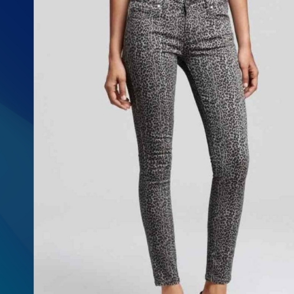 Paige (Size 28) Animal Print "Verdugo" Premium Denim Stretch Blend Leggings